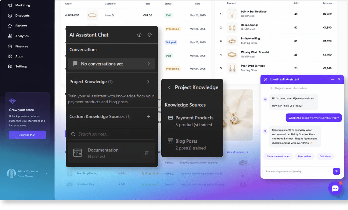 Custom AI agent solution AI Chat settings image